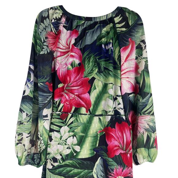 Tommy Bahama Celebration Tropical Floral Maxi Dress Green Size XXS - Picture 10 of 12